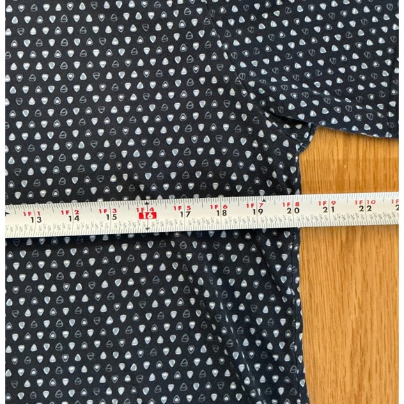 Peter Millar Men's Medium Navy Geometric Cotton Golf Polo • Short Sleeve - Picture 6 of 7